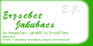 erzsebet jakubacs business card